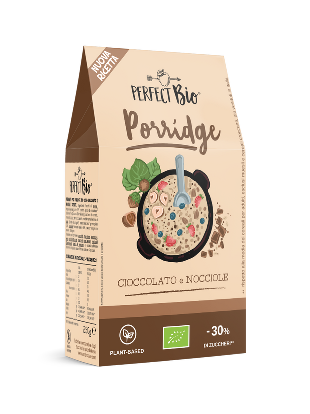 Porridge with Cacao Beans and Hazelnuts