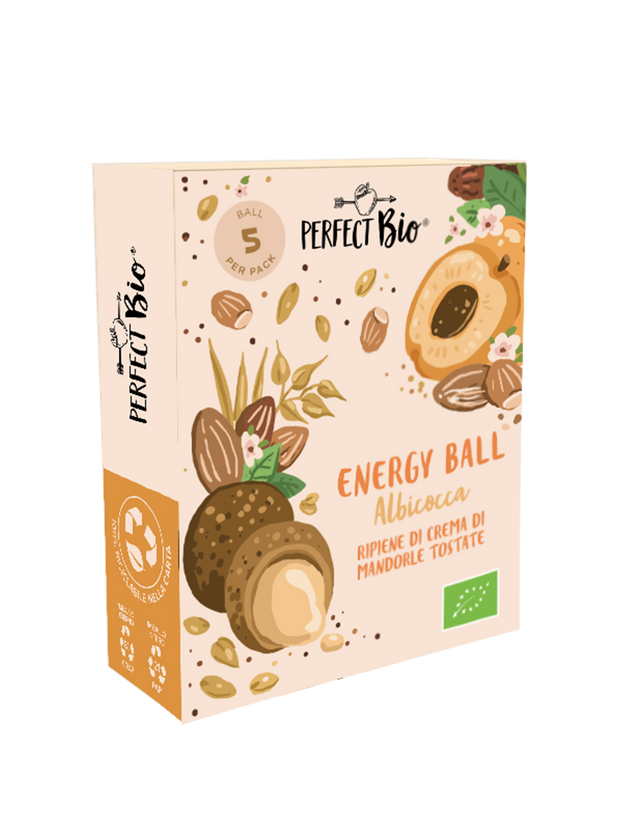 Energy Ball albicocca ripiene di crema di mandorle tostate Perfect Bio